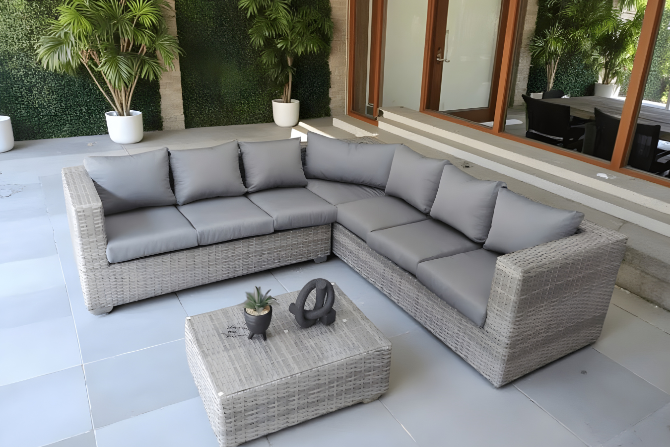Sand Gray L Shape Patio Set