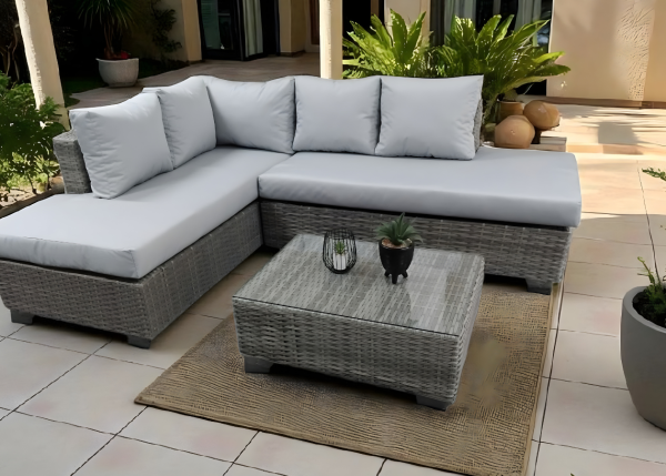 Snow Gray L Shape Patio Set