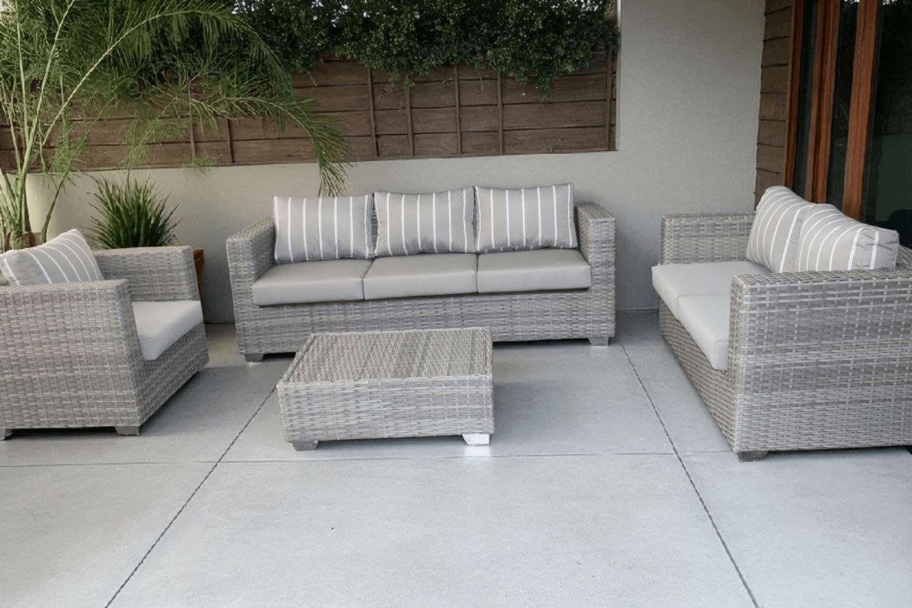 Grey Fine Line 4-Piece Patio Set - Image 3