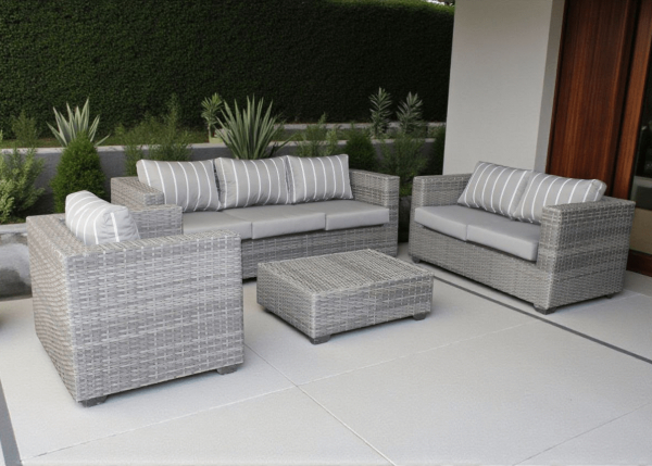 Grey Fine Line 4-Piece Patio Set