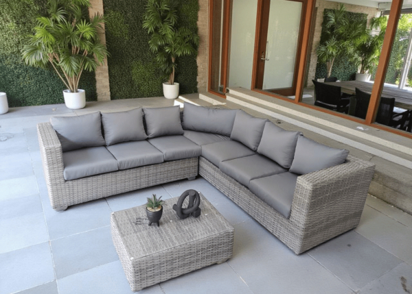 Grey 3-Piece L Shape Patio Set