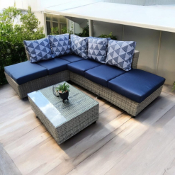 Pyramids Navy 3 piece patio couch set