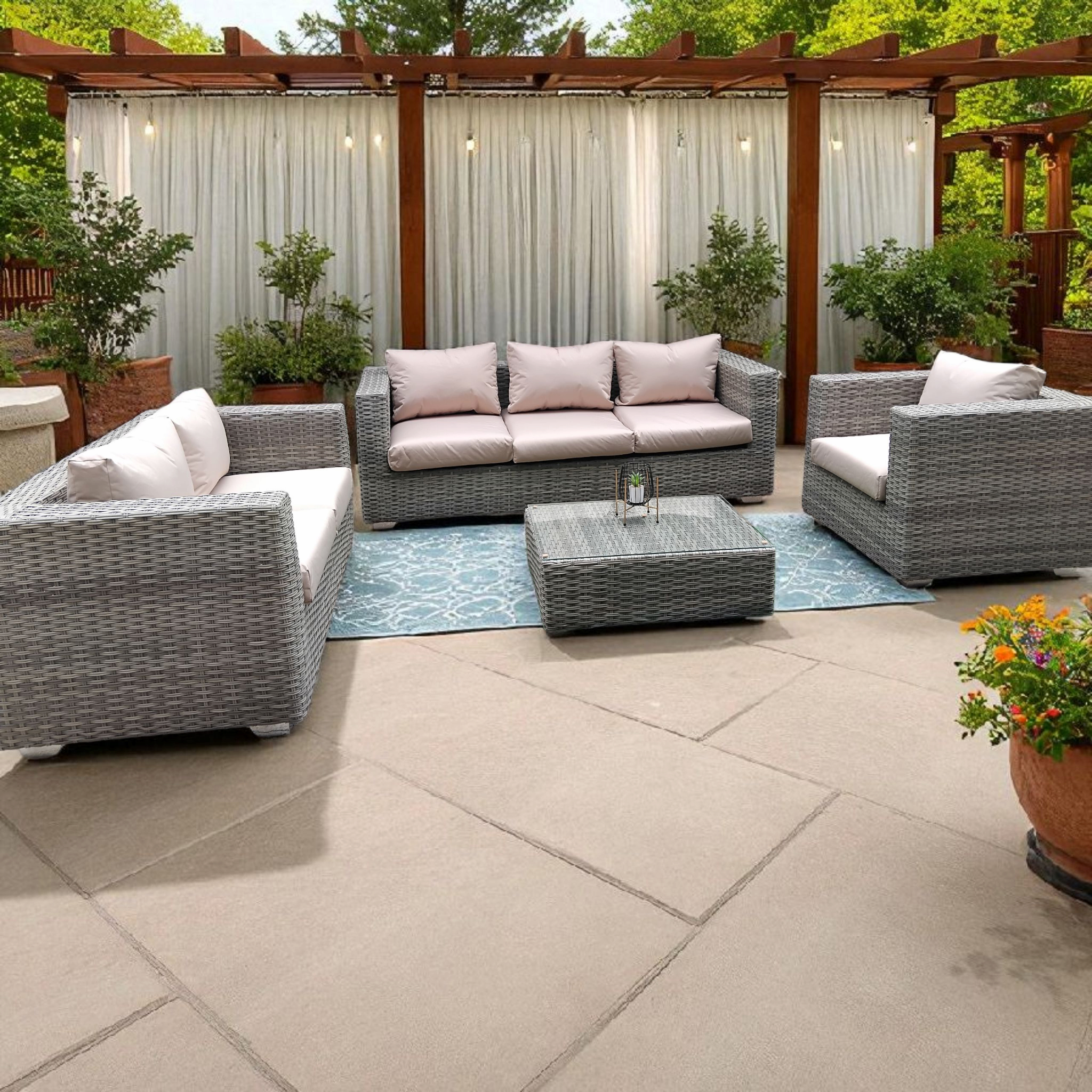 La Cream 4-Piece Patio Set - Image 2