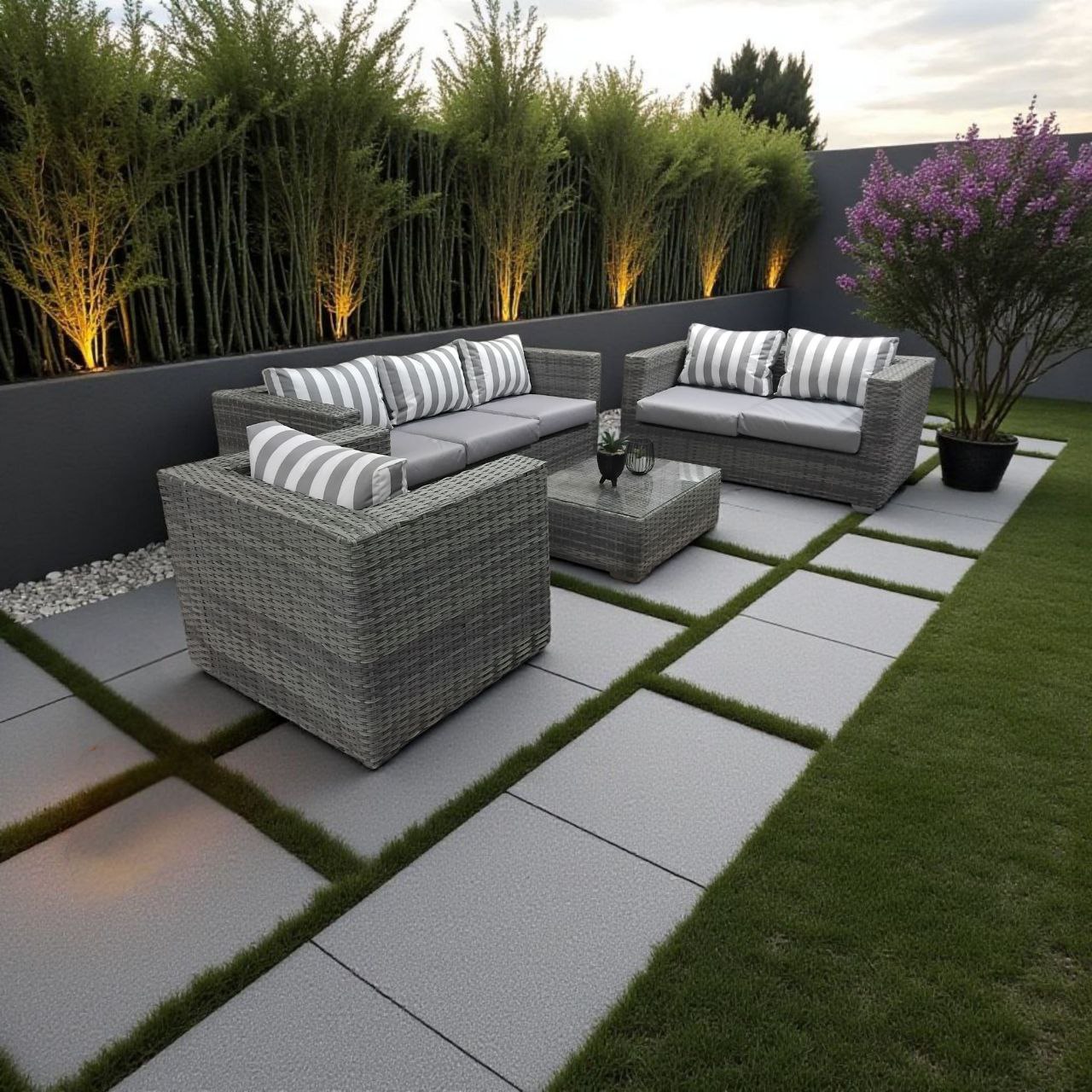 Grey line 4 Piece Patio Set - Image 4