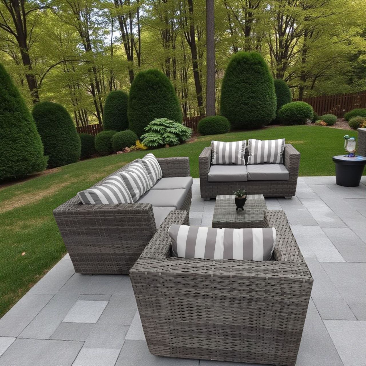 Grey line 4 Piece Patio Set - Image 3