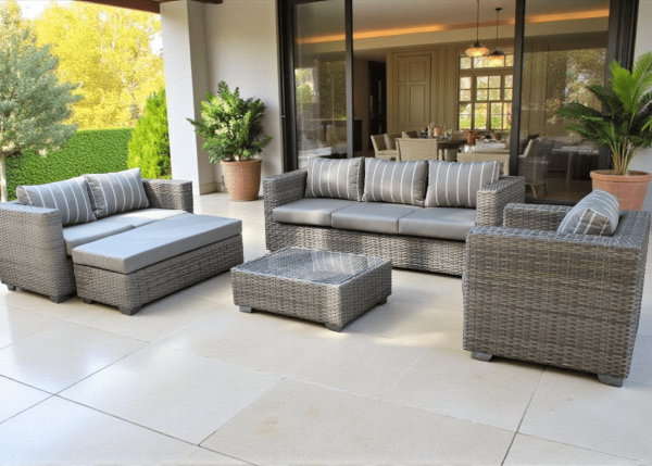Grey Fine Line 5-Piece Patio Set
