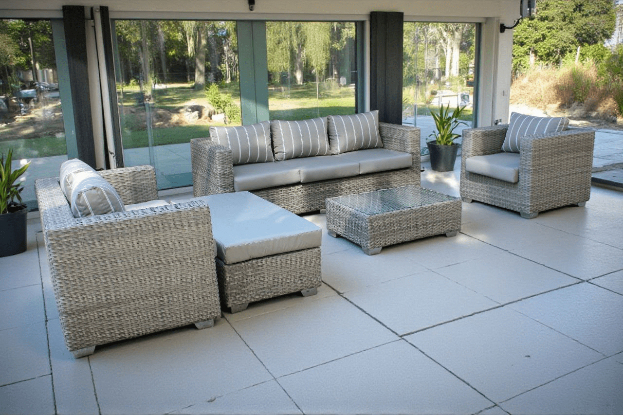 Grey Fine Line 5-Piece Patio Set - Image 2