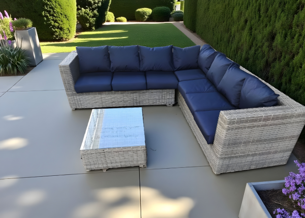 Ocean Blue L Shape Patio Set