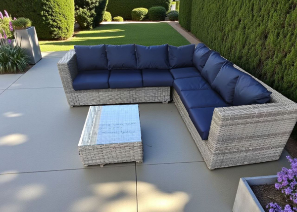 Ocean Blue 3-Piece L Shape Patio Set