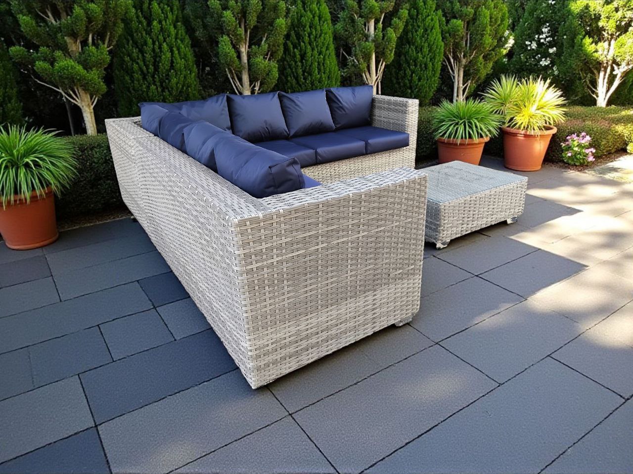 Ocean Blue 3-Piece L Shape Patio Set - Image 4