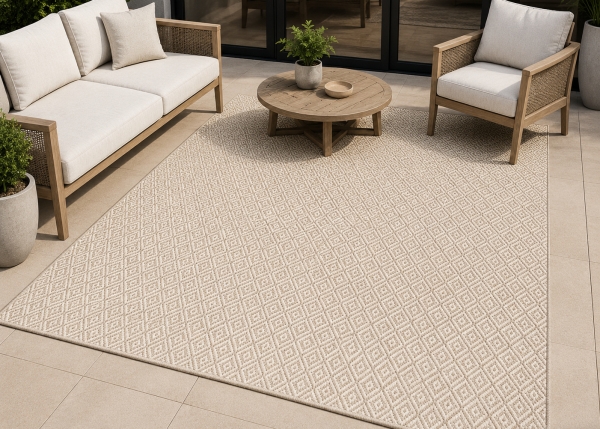 Vanilla Diamond Outdoor Rug